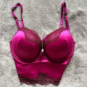 Victorias Secret Bombshell Corset Bustier Top Lace and Satin